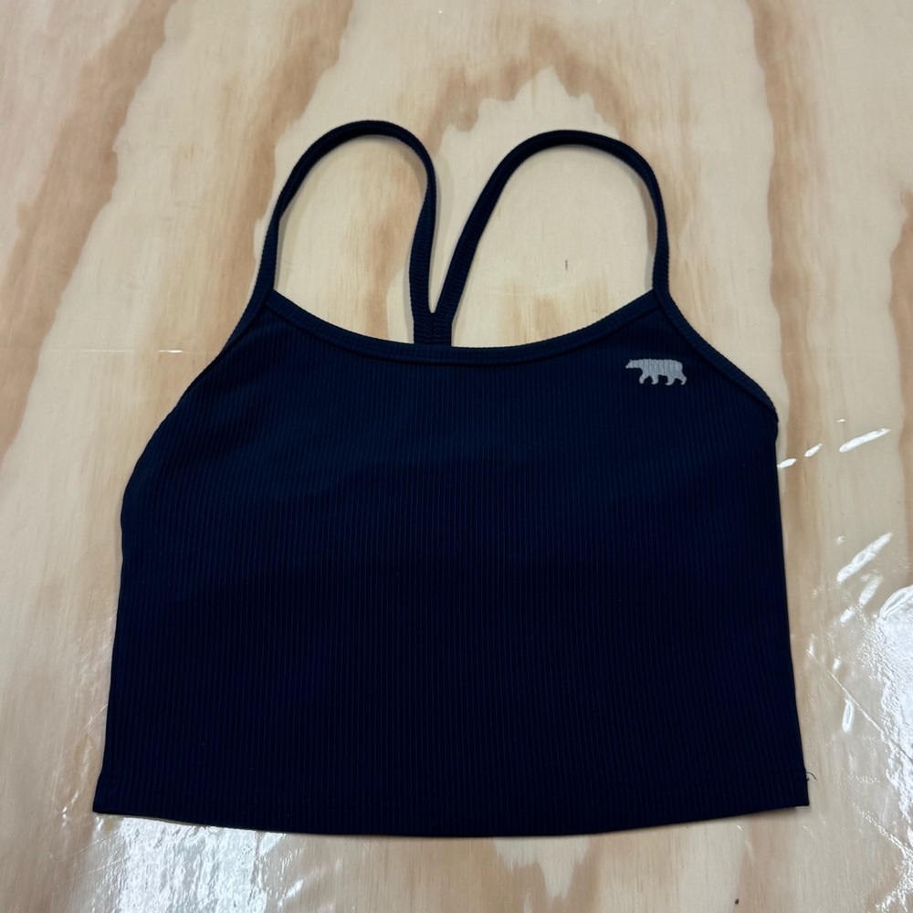 Running Bare Racerback Sports Bra Navy 2/4
